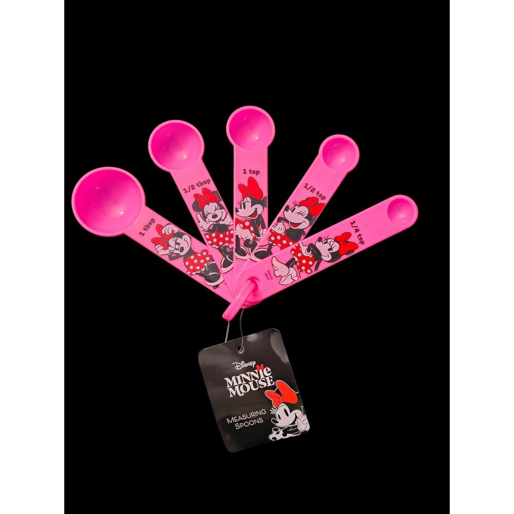 Disney Minnie Mouse Pink Measuring Spoons Set Of 5 With Minnie Print Best Brands